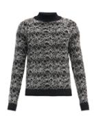 Matchesfashion.com Saint Laurent - Spider-web Embroidered Mohair-blend Sweater - Mens - Black Grey