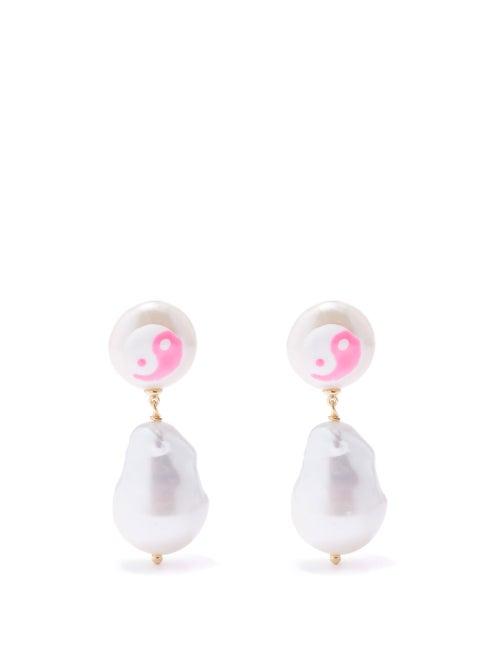 Joolz By Martha Calvo - Yin & Yang Pearl & 14kt Gold-plated Earrings - Womens - Pearl