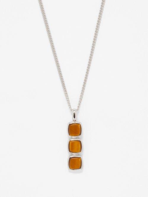 Tom Wood - Tiger's Eye & Sterling-silver Necklace - Mens - Silver