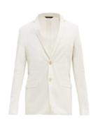 Matchesfashion.com Fendi - Single-breasted Cotton-blend Jacket - Mens - White