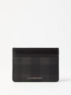 Burberry - London-check Grained-leather Cardholder - Mens - Grey Multi