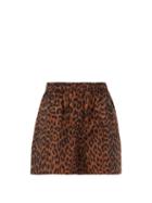 Matchesfashion.com Ganni - Leopard-print Cotton-poplin Shorts - Womens - Brown