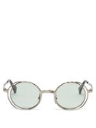Matchesfashion.com Kuboraum - Round Metal Sunglasses - Mens - Green
