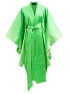 Common Hours - The Oversized Satin Cloak Dress Robe - Womens - Green