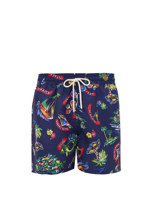 Matchesfashion.com Polo Ralph Lauren - Jamaica-print Swim Shorts - Mens - Navy Multi