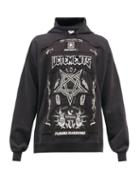 Mens Rtw Vetements - Logo-print Patchwork Cotton-blend Sweatshirt - Mens - Black White