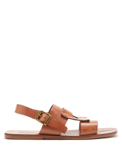 Matchesfashion.com Maison Margiela - Tabi Split-toe Leather Sandals - Womens - Tan