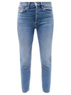 Ladies Rtw Re/done - 90s High-rise Slim-leg Cropped Jeans - Womens - Mid Denim