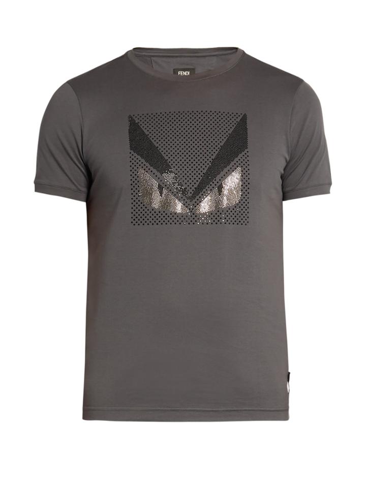 Fendi Bag Bugs-embellished Cotton-jersey T-shirt