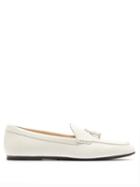 Matchesfashion.com Tod's - Tasselled Grained Leather Loafers - Womens - White