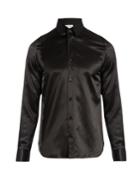 Saint Laurent Point-collar Silk-satin Shirt