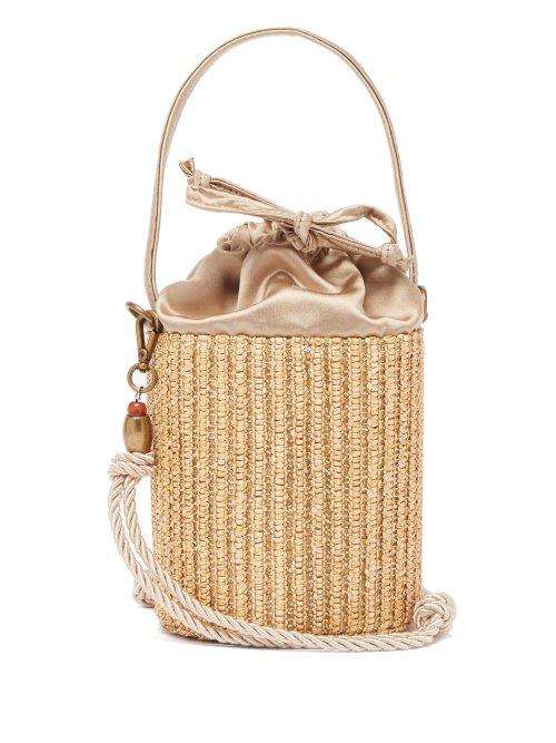 Matchesfashion.com Glorinha Paranagua - Elba Straw Bucket Bag - Womens - Nude