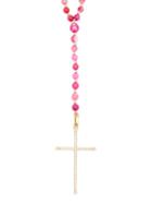 Matchesfashion.com Diane Kordas - Diamond & Rose Gold Agate Necklace - Womens - Pink