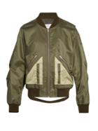 Maison Margiela Contrast-pocket Satin Bomber Jacket