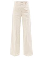 Isabel Marant - Dilemony High-rise Cotton-twill Wide-leg Trousers - Womens - Ivory