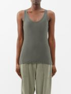 Raey - Organic Cotton-blend Sheer Rib Vest - Womens - Khaki