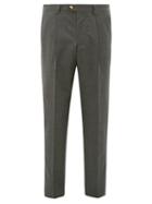 Matchesfashion.com Brunello Cucinelli - Single-pleated Wool Leisure-fit Trousers - Mens - Charcoal