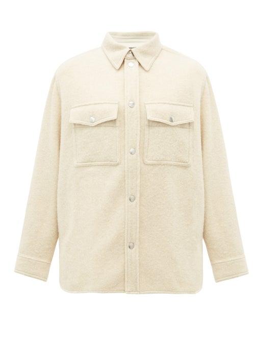 Matchesfashion.com Isabel Marant - Fesley Patch-pocket Felted-flannel Shirt - Mens - Cream