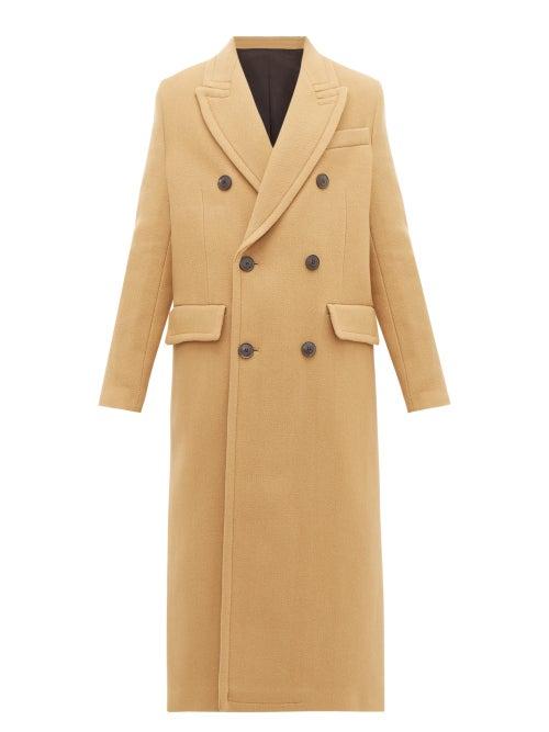 Matchesfashion.com Ami - Double Breasted Virgin Wool Blend Coat - Womens - Camel