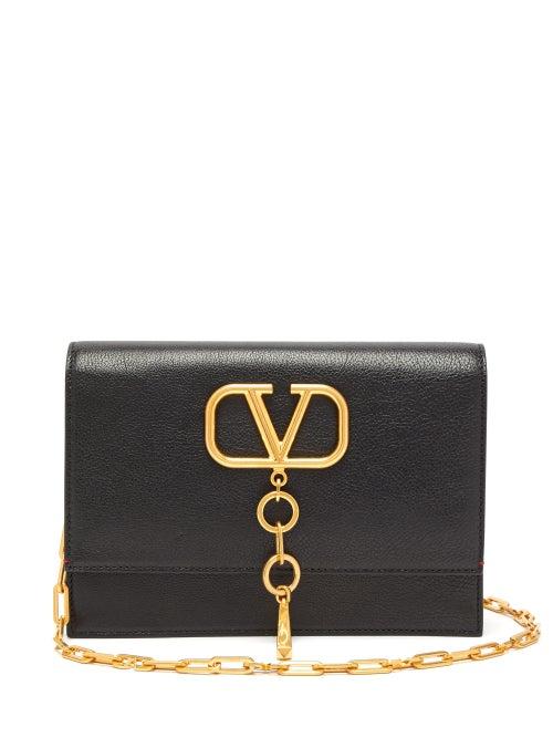 Matchesfashion.com Valentino - V Case Grained Leather Cross Body Bag - Womens - Black