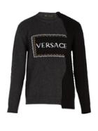 Matchesfashion.com Versace - Logo Intarsia Wool Blend Sweater - Mens - Multi