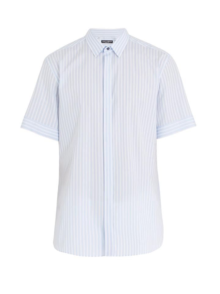 Dolce & Gabbana Striped Short-sleeved Cotton Shirt