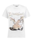 Ganni - Bulldog-print Organic-cotton Jersey Pyjama T-shirt - Womens - White