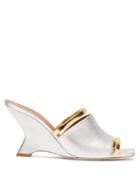 Matchesfashion.com Malone Souliers - Demi Metallic-leather Wedge Mules - Womens - Silver