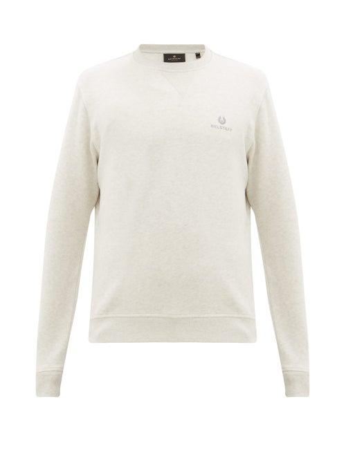 Matchesfashion.com Belstaff - Logo-embroidered Cotton-jersey Sweatshirt - Mens - Light Grey