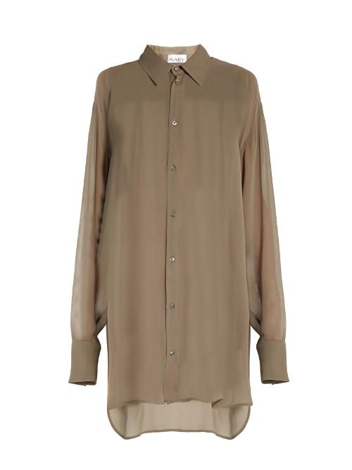Raey Point-collar Oversized Silk-georgette Shirt