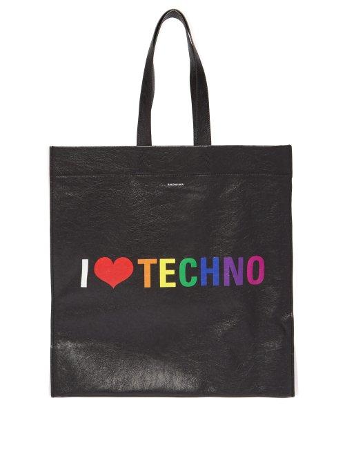 Matchesfashion.com Balenciaga - Supermarket Leather Tote - Womens - Black Multi