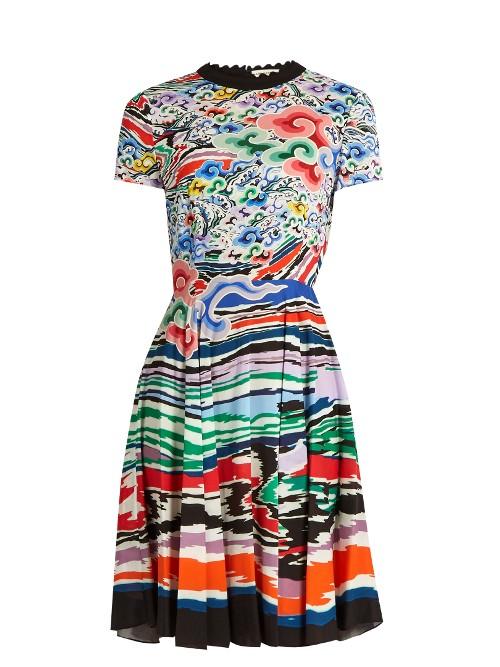 Mary Katrantzou Bixbite Rainbow Cloud-print Dress