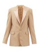 Matchesfashion.com Pallas Paris - Georgia Single-breasted Wool-crepe Jacket - Womens - Beige