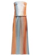 Matchesfashion.com Carl Kapp - Prism Pleated Lam Gown - Womens - Silver Multi