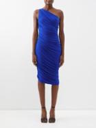 Norma Kamali - Diana One-shoulder Ruched Jersey Dress - Womens - Cobalt Blue