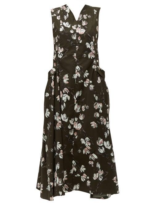 Matchesfashion.com S Max Mara - Rasoio Dress - Womens - Khaki Multi