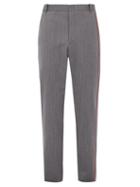 Matchesfashion.com Thom Browne - Tri Colour Striped Wool Blend Trousers - Mens - Grey