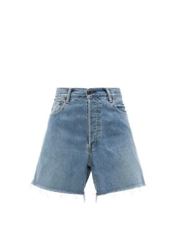 Matchesfashion.com Kuro - Asymmetric High-rise Denim Shorts - Womens - Denim