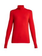 Matchesfashion.com Calvin Klein 205w39nyc - Roll Neck Cotton Blend Top - Womens - Red