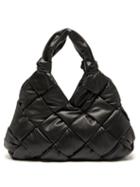 Bottega Veneta - Lock Intrecciato-leather Shoulder Bag - Womens - Black