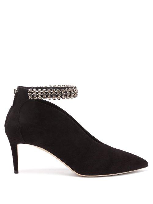 Matchesfashion.com Jimmy Choo - Lux 65 Crystal Embellished Pumps - Womens - Black