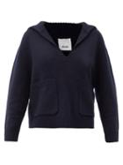 Matchesfashion.com Allude - Collared V-neck Cashmere Sweater - Womens - Dark Navy