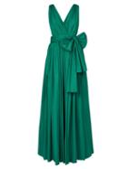 Matchesfashion.com Dolce & Gabbana - Draped Side-slit Poplin Dress - Womens - Emerald