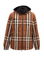 Matchesfashion.com Burberry - Reversible Hooded Check Shell Jacket - Mens - Brown