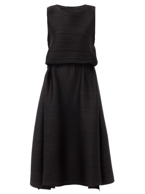 Matchesfashion.com Pleats Please Issey Miyake - Drawcord-waist Technical-pleated Dress - Womens - Black