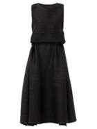 Matchesfashion.com Pleats Please Issey Miyake - Drawcord-waist Technical-pleated Dress - Womens - Black