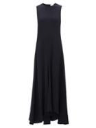 Raey - Sleeveless Crepe Midi Dress - Womens - Dark Navy