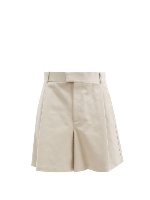Matchesfashion.com Bottega Veneta - Wide-leg Twill Shorts - Mens - Beige