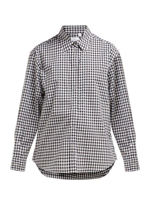 Matchesfashion.com Burberry - Gingham Cotton Shirt - Womens - Black White