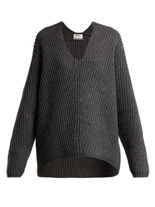Matchesfashion.com Acne Studios - Deborah Wool Sweater - Womens - Dark Grey
